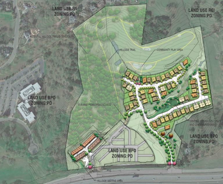 Valley Oaks project plans map, birds eye view
