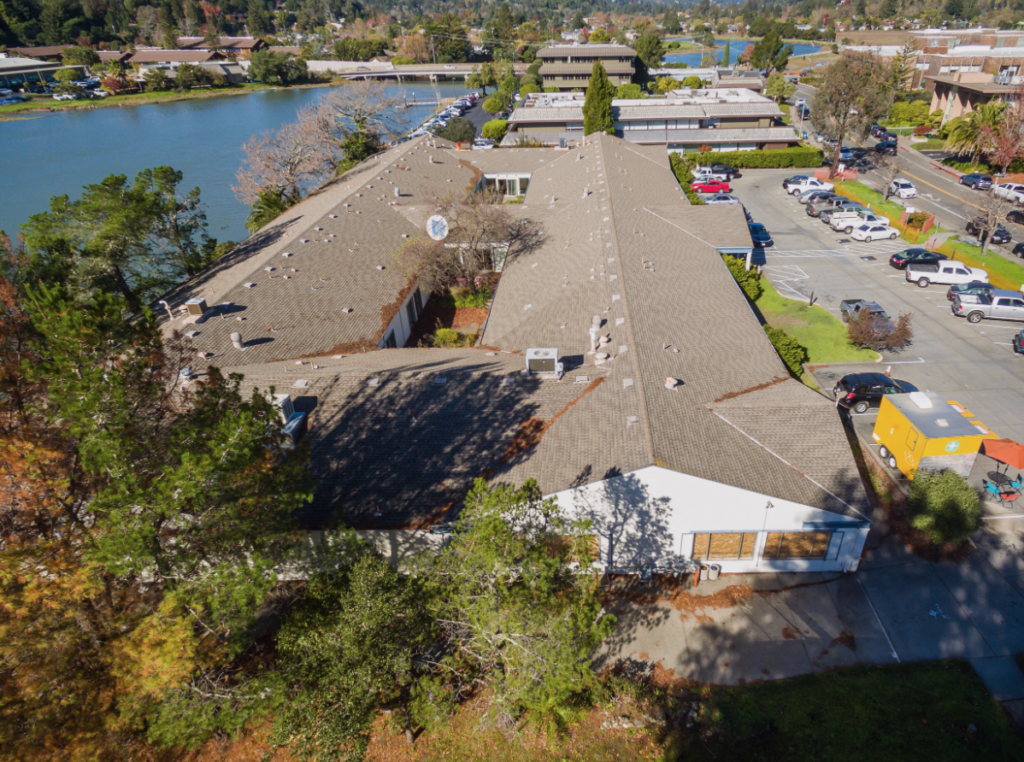 1251 South Eliseo Drive from birds eye view